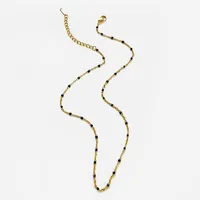 Basic Simple Style Flower 316L Stainless Steel  Irregular Rhinestones 18K Gold Plated Women's Pendant Necklace sku image 1