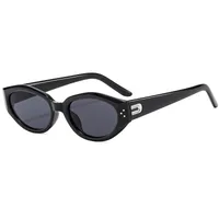 Elegant Solid Color Ac Cat Eye Full Frame Glasses sku image 1