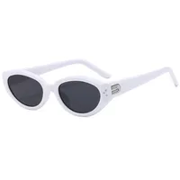 Elegant Solid Color Ac Cat Eye Full Frame Glasses sku image 3