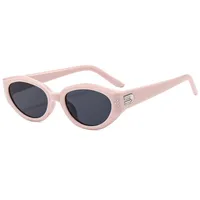 Elegant Solid Color Ac Cat Eye Full Frame Glasses sku image 4