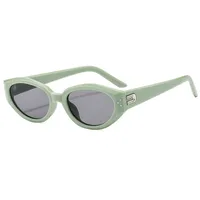 Elegant Solid Color Ac Cat Eye Full Frame Glasses sku image 5