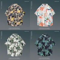 Japanese - Inspired Retro Hawaiian Floral Shirt For Men & Women, Loose Fit Short Sleeve Beach Shirt, Vintage Casual Couple Style main image 2