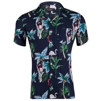 Men's Cotton Printed Shirt With Suit Collar & Cuban Design, Beach Casual Wear, European Sizing main image 4