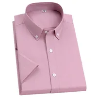 Men's Cotton Summer Business Casual Short Sleeve Shirt, Breathable & Comfortable Oxford Weave Striped & Checkered Design main image 1