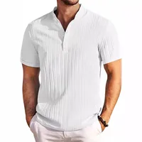 Men's Vintage Striped Cotton Linen Henley Shirt Casual Loose Fit Comfortable Breathable main image 1