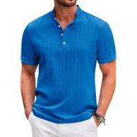 Men's Vintage Striped Cotton Linen Henley Shirt Casual Loose Fit Comfortable Breathable main image 3
