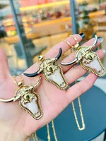 Vintage Style Rock Animal Resin Brass Plating Zircon 18K Gold Plated Women's Pendant Necklace main image 5