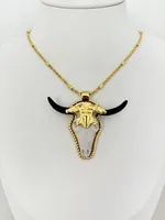 Vintage Style Rock Animal Resin Brass Plating Zircon 18K Gold Plated Women's Pendant Necklace sku image 3
