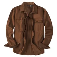 Men's Workwear Corduroy Shirt 100% Cotton Relaxed Fit Casual Button - Up With Contrast Collar & Chest Pocket (Big & Tall Sizes) main image 2