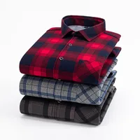 Winter Plaid Flannel Shirt For Men - Thermal - Lined Fleece Long Sleeve, Midweight Warmth, Casual Dad Style main image 1
