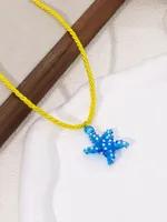 Simple Style Starfish Glass Women's Pendant Necklace sku image 1