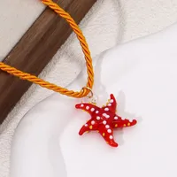 Simple Style Starfish Glass Women's Pendant Necklace main image 5