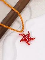Simple Style Starfish Glass Women's Pendant Necklace sku image 2