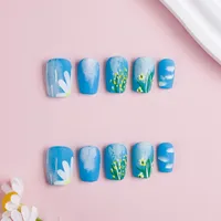 Sweet Clouds Flower ABS Press-on Nails main image 3