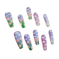 Sweet Clouds Flower ABS Press-on Nails main image 3