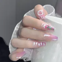IG Style Sweet Clouds Flower ABS Press-on Nails main image 3