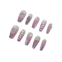 IG Style Sweet Clouds Flower ABS Press-on Nails main image 2