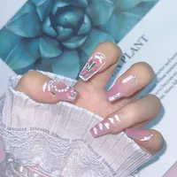 IG Style Sweet Clouds Flower ABS Press-on Nails main image 4