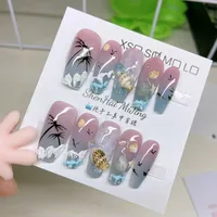 Marine Style Sweet Coconut Tree Beach Shell ABS Press-on Nails main image 3