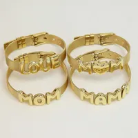 Vintage Style Classic Style Letter 304 Stainless Steel Brass Plating Women's Bracelets main image 4