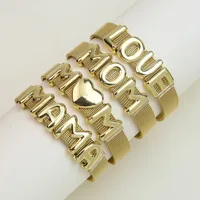 Vintage Style Classic Style Letter 304 Stainless Steel Brass Plating Women's Bracelets main image 2