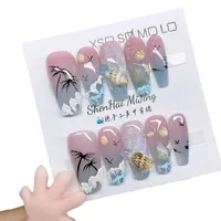 Marine Style Sweet Coconut Tree Beach Shell ABS Press-on Nails main image 4