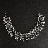 Women's Elegant Bridal Leaf Alloy Rhinestones Hair Band Flexible Chain main image 2