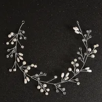 Women's Elegant Bridal Leaf Alloy Rhinestones Hair Band Flexible Chain sku image 2