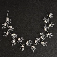 Women's Elegant Bridal Leaf Alloy Rhinestones Hair Band Flexible Chain sku image 6