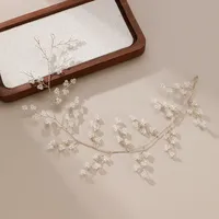 Women's Elegant Bridal Leaf Alloy Rhinestones Hair Band Flexible Chain sku image 10