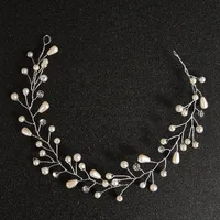 Women's Elegant Bridal Leaf Alloy Rhinestones Hair Band Flexible Chain sku image 4