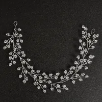Women's Elegant Bridal Leaf Alloy Rhinestones Hair Band Flexible Chain sku image 8