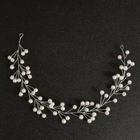 Women's Elegant Bridal Leaf Alloy Rhinestones Hair Band Flexible Chain sku image 9