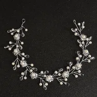 Women's Elegant Bridal Leaf Alloy Rhinestones Hair Band Flexible Chain sku image 3