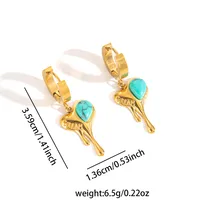 Simple Style Heart Shape Titanium Steel Plating Women's Jewelry Set sku image 3