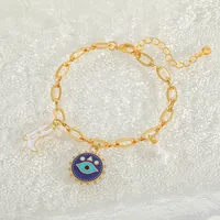 IG Style Basic Commute Devil's Eye Chili 304 Stainless Steel Alloy Copper Enamel Women's Rings Bracelets sku image 9