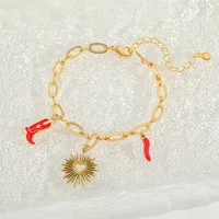 IG Style Basic Commute Devil's Eye Chili 304 Stainless Steel Alloy Copper Enamel Women's Rings Bracelets sku image 8