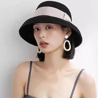 Women's Elegant Vacation Sweet Bow Knot Curved Eaves Straw Hat main image 3