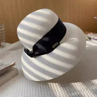Women's Elegant Vacation Sweet Bow Knot Curved Eaves Straw Hat sku image 3