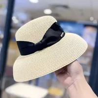 Women's Elegant Vacation Sweet Bow Knot Curved Eaves Straw Hat sku image 4