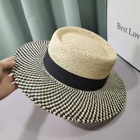 Women's Elegant Vacation Simple Style Multicolor Flat Eaves Straw Hat main image video
