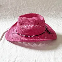 Women's Retro Solid Color Crimping Straw Hat main image 3