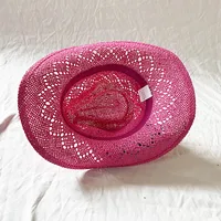 Women's Retro Solid Color Crimping Straw Hat main image 4