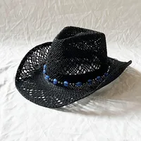 Women's Retro Solid Color Crimping Straw Hat sku image 1