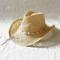 Women's Retro Solid Color Crimping Straw Hat sku image 6