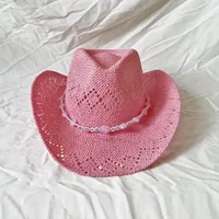 Women's Retro Solid Color Crimping Straw Hat sku image 4