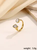 Elegant Modern Style Geometric 304 Stainless Steel Zircon Women's Open Rings main image 3