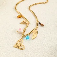 Vacation Beach Modern Style Heart Shape Bow Knot Titanium Steel Women's Multi Charms Necklace main image 4