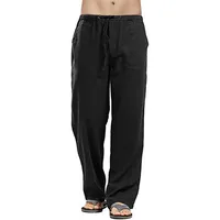 Men's Linen Cargo Pants Big & Tall Sizes With Multiple Pockets - Breathable Summer Trousers main image 2