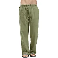 Men's Linen Cargo Pants Big & Tall Sizes With Multiple Pockets - Breathable Summer Trousers main image 5